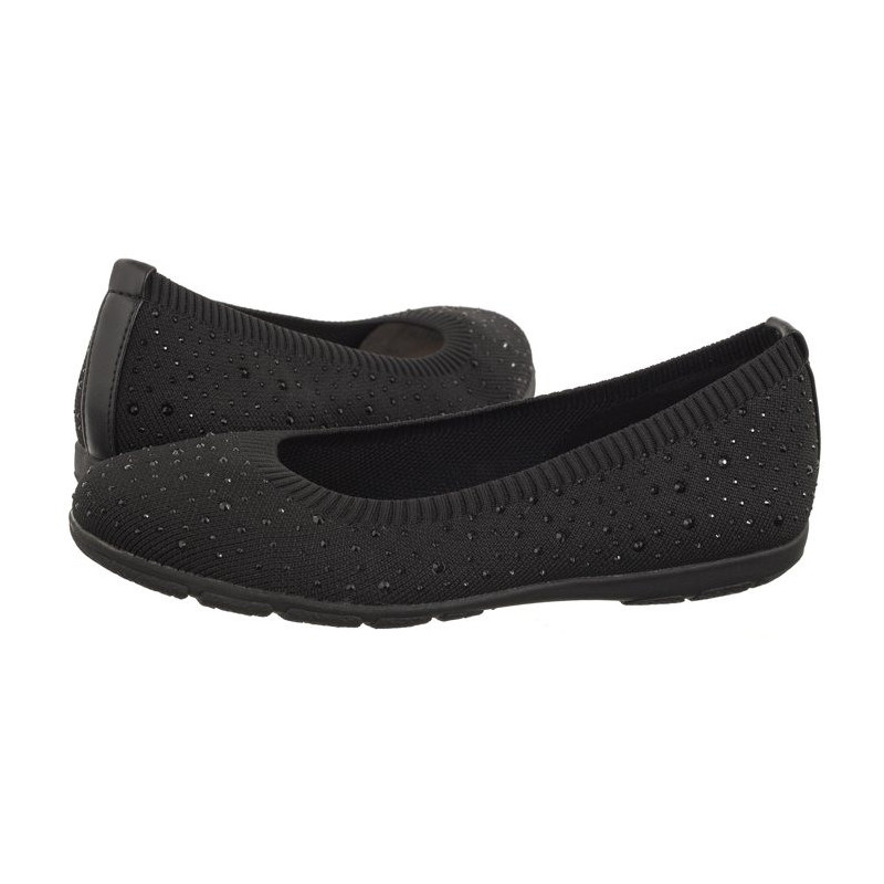 Caprice Czarne 9-22107-42 035 Black Knit  (CP397-a) balerīnas