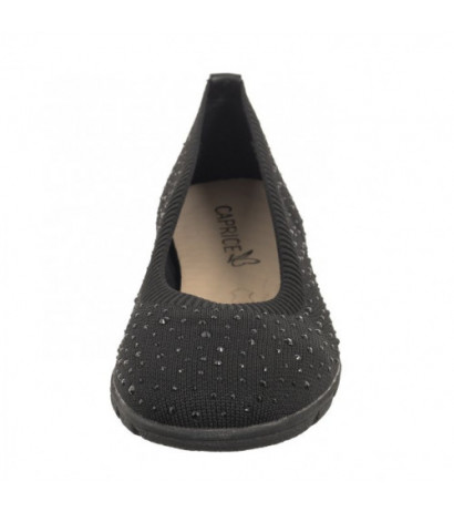 Caprice Czarne 9-22107-42 035 Black Knit  (CP397-a) ballerinas