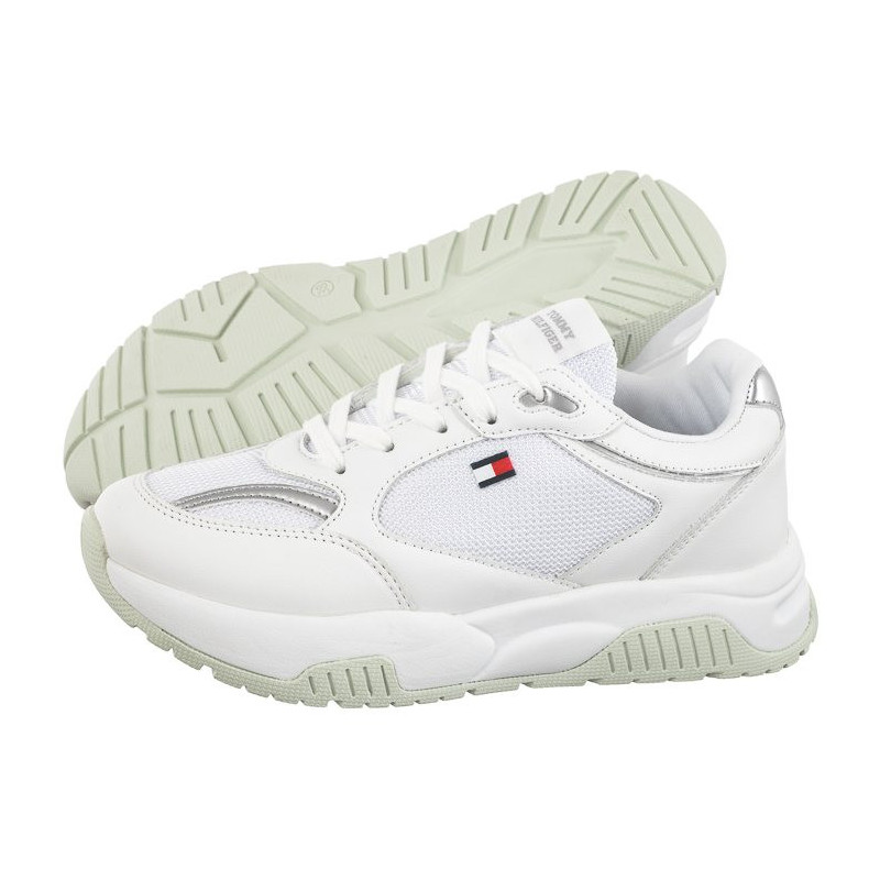 Tommy Hilfiger Low Cut Lace-Up Sneaker T3A9-33219-1695 X025 White/Silver (TH1043-a) spordijalatsid