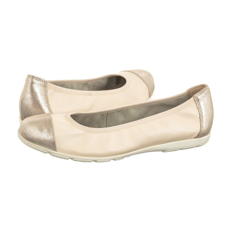 Caprice Kremowe 9-22152-42 450 Cream Comb (CP395-a) ballerinas