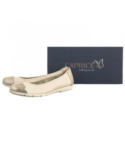 Caprice Kremowe 9-22152-42 450 Cream Comb (CP395-a) ballerinas