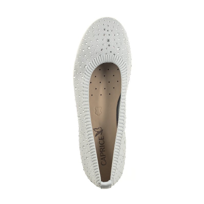 Caprice Szare 9-22107-42 270 LT. Grey Knit  (CP397-b) ballerinas