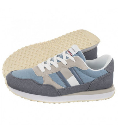 Tommy Hilfiger Flag Low Cut Lace-Up Sneaker T3X9-33376-1693 A584 Denim/Grey (TH1041-b) sportiniai bateliai