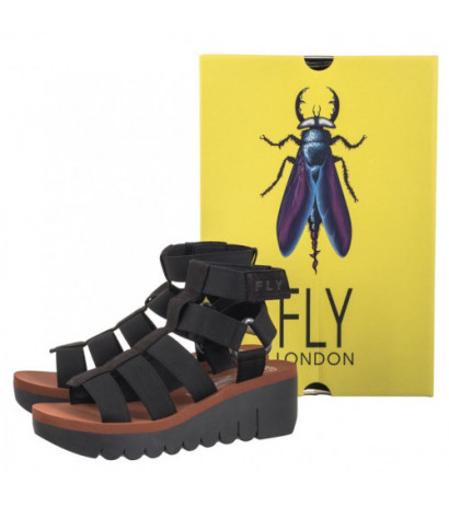 FLY London Yufi Cupi/Elas Blk/Blk/Brick P145032003 (FL401-a) kurpes