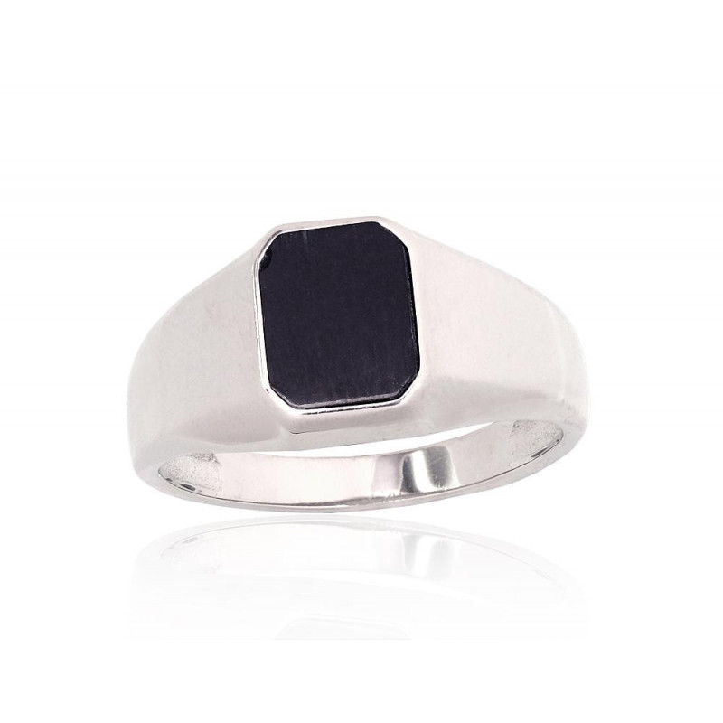 Silver ring 2101928(PRh-Gr)_ON, Silver 925°, Rhodium (Plating), Onix