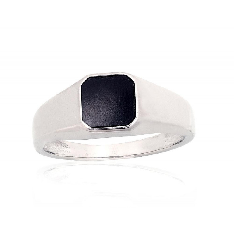 Silver ring 2101929(PRh-Gr)_ON, Silver 925°, Rhodium (Plating), Onix