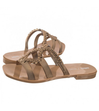 Melissa Slide+BO.BO AD 33862/AX131 Beige/Bronze (ML315-a) Moteriški batai/šlepetės