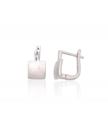 Silver earrings with 'english' lock 2204084(PRh-Gr), Silver 925°, Rhodium (Plating)