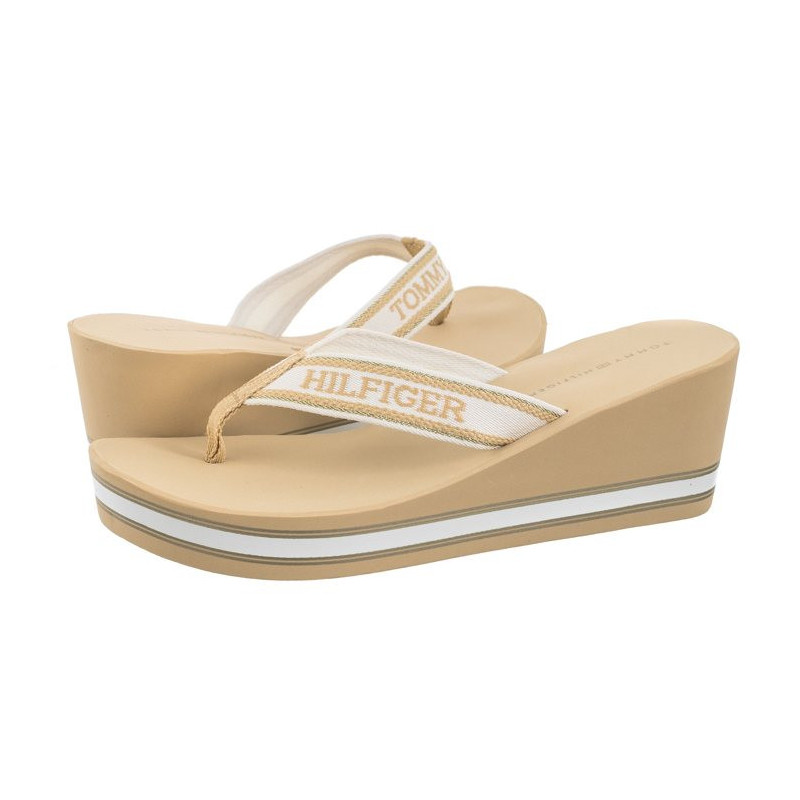 Tommy Hilfiger Hilfiger Wedge Beach Sandal Hervest Wheat FW0FW07903 ACR (TH1059-b) kurpes