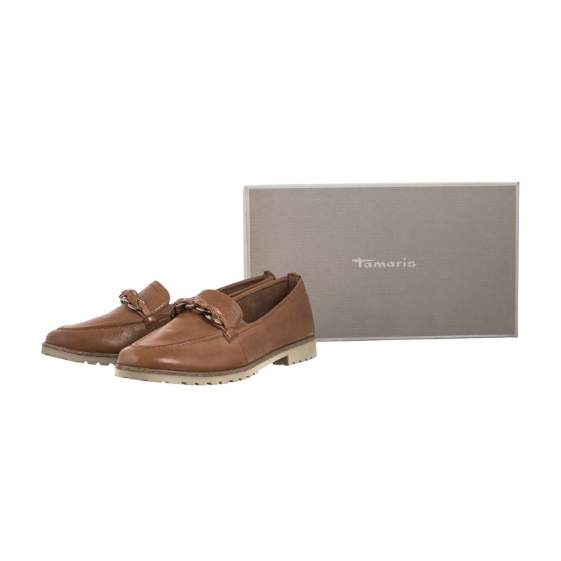 Tamaris Brązowe 1-24200-42 348 Cognac Leather (TM432-c) kurpes