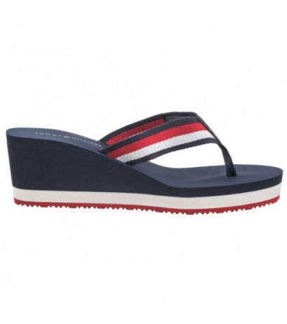 Tommy Hilfiger Corporate Wedge Beach Sandal Red/White/Blue FW0FW07987 0G0 (TH1080-a) kurpes