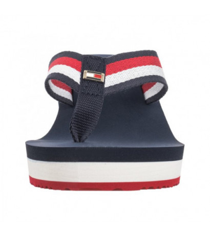 Tommy Hilfiger Corporate Wedge Beach Sandal Red/White/Blue FW0FW07987 0G0 (TH1080-a) kurpes