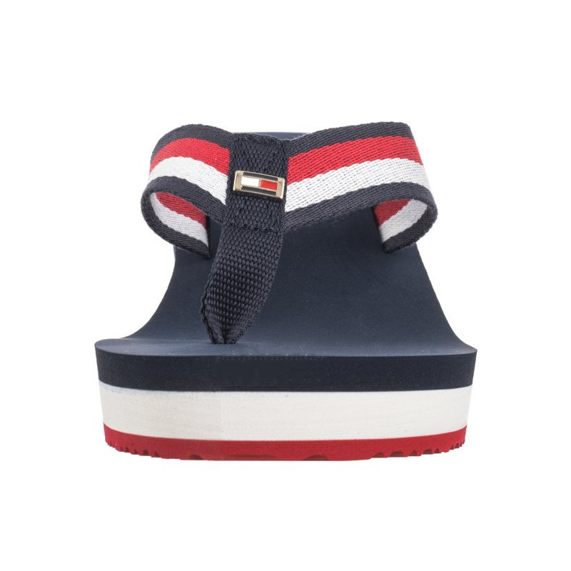 Tommy Hilfiger Corporate Wedge Beach Sandal Red/White/Blue FW0FW07987 0G0 (TH1080-a) kurpes