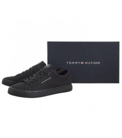 Tommy Hilfiger TH Hi Vulc Low Canvas Black FM0FM04882 BDS (TH1079-b) čības