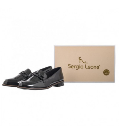 Sergio Leone Czarne Lakierowane PB 252 (SL516-a) batai