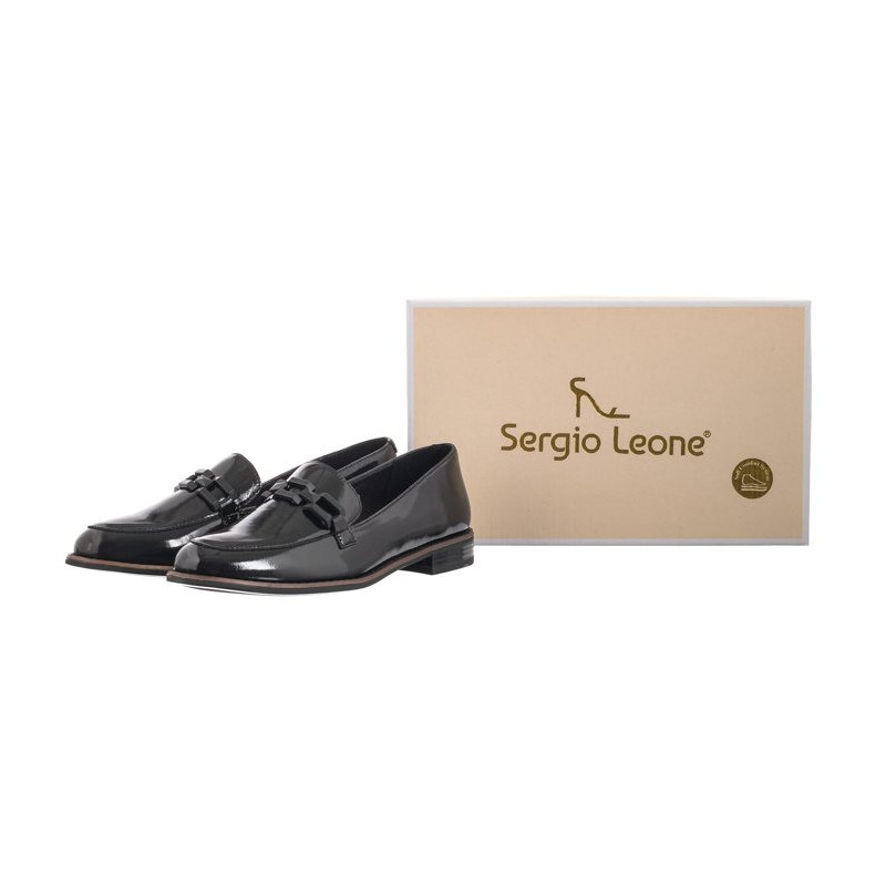 Sergio Leone Czarne Lakierowane PB 252 (SL516-a) shoes