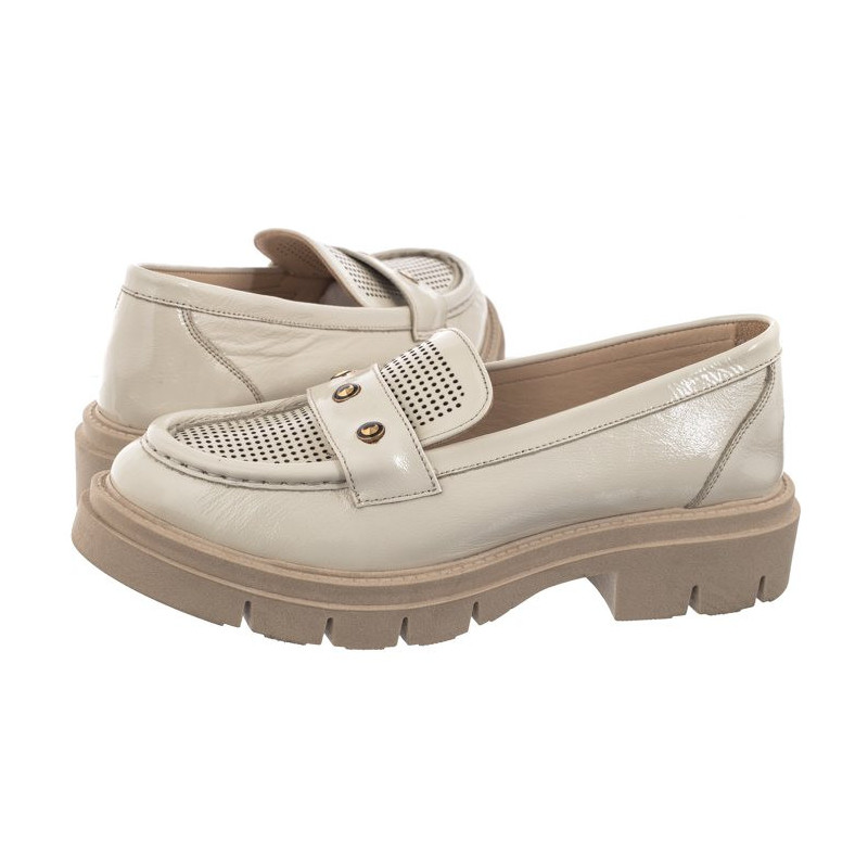 Venezia Beżowe Lakierowane  28384 Pat Beige (VE764-a) shoes