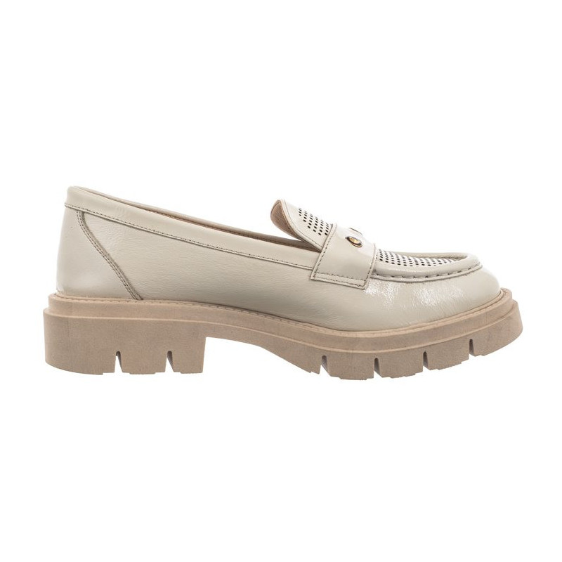 Venezia Beżowe Lakierowane  28384 Pat Beige (VE764-a) shoes