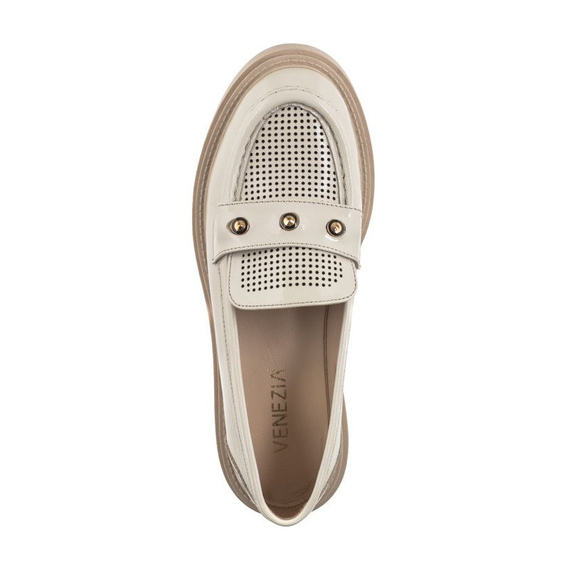 Venezia Beżowe Lakierowane  28384 Pat Beige (VE764-a) shoes