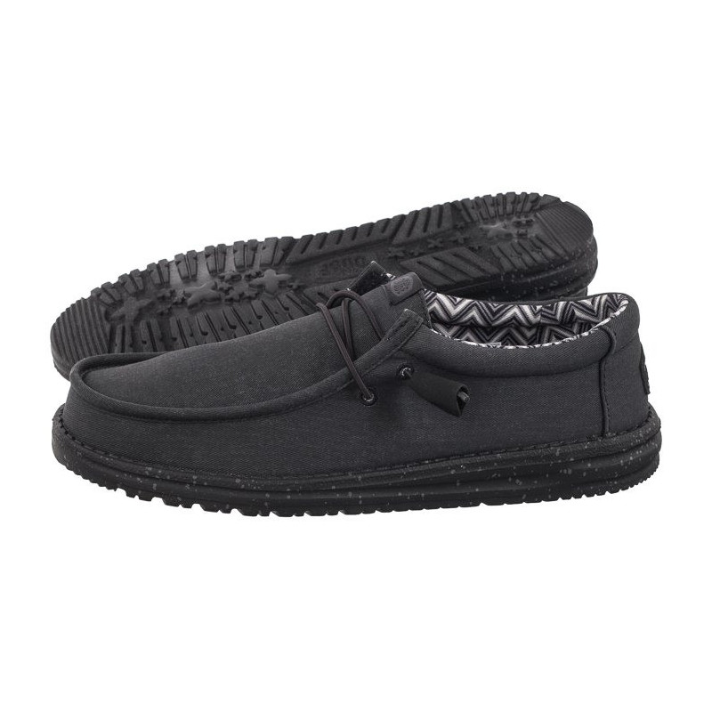 Hey Dude Wally Stretch Canvas Black 40700-060 (HY14-b) kingad