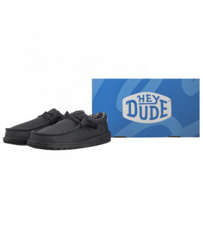 Hey Dude Wally Stretch Canvas Black 40700-060 (HY14-b) kingad