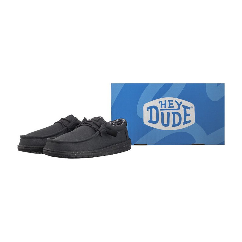 Hey Dude Wally Stretch Canvas Black 40700-060 (HY14-b) kingad