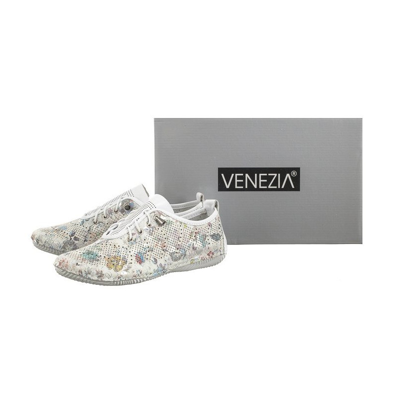 Venezia Białe w Kwiaty 032654-6 Whit (VE762-b) shoes