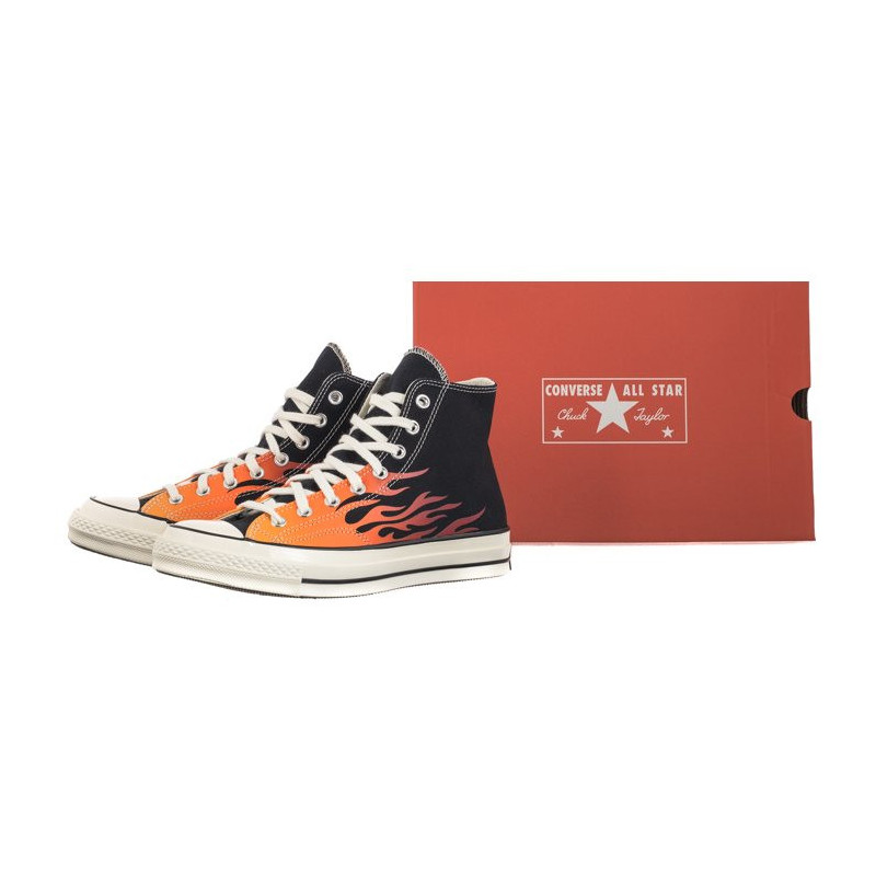 Converse Chuck 70 Hi Black/Enamel Red/Bold Mandarin 165024C (CO678-a) batai