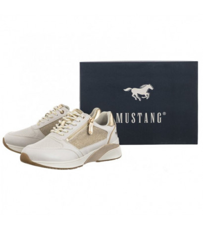 Mustang Białe/Złote 1358-313-111 (MU535-a) shoes