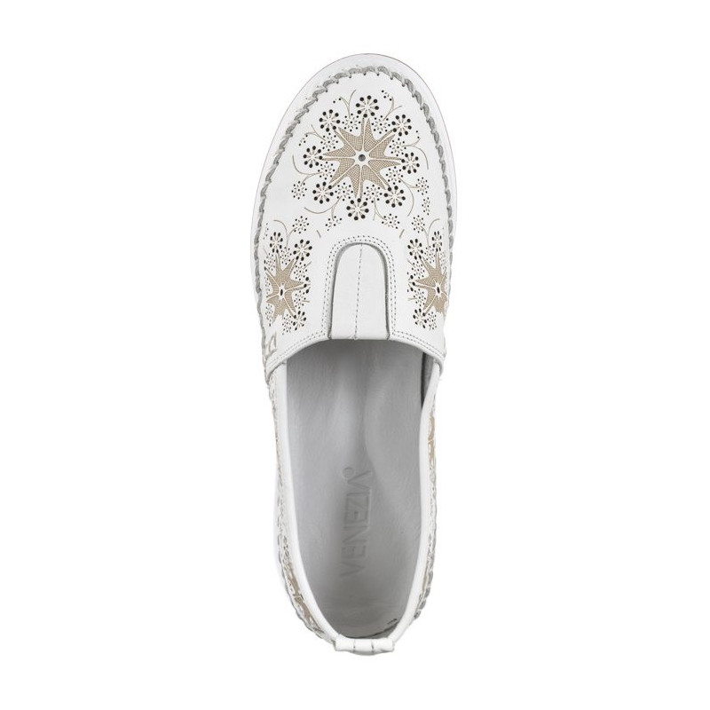 Venezia Białe Ażurowe 268149 White (VE709-b) shoes