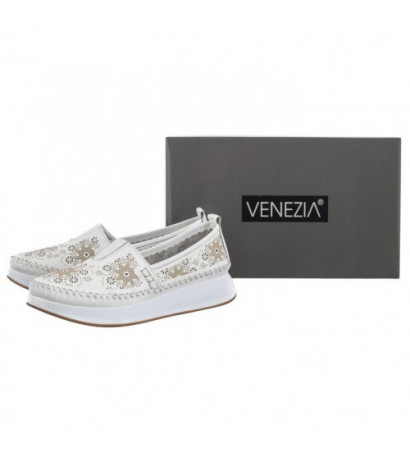 Venezia Białe Ażurowe 268149 White (VE709-b) shoes