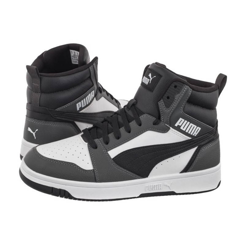 Puma Rebound v6 Puma White-Puma Black-Grey 392326-03 (PU587-a) sportiniai bateliai