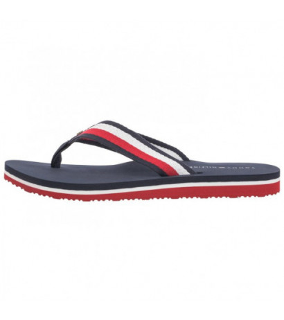 Tommy Hilfiger Corporate Beach Sandal Red White Blue FW0FW07986 0G0 (TH1097-a) apavi