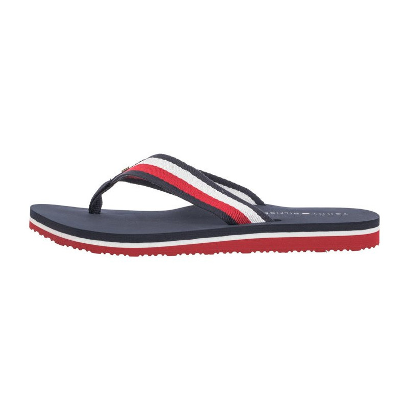 Tommy Hilfiger Corporate Beach Sandal Red White Blue FW0FW07986 0G0 (TH1097-a) apavi