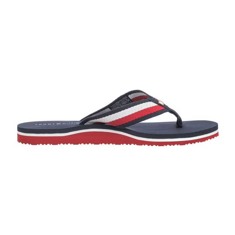 Tommy Hilfiger Corporate Beach Sandal Red White Blue FW0FW07986 0G0 (TH1097-a) apavi