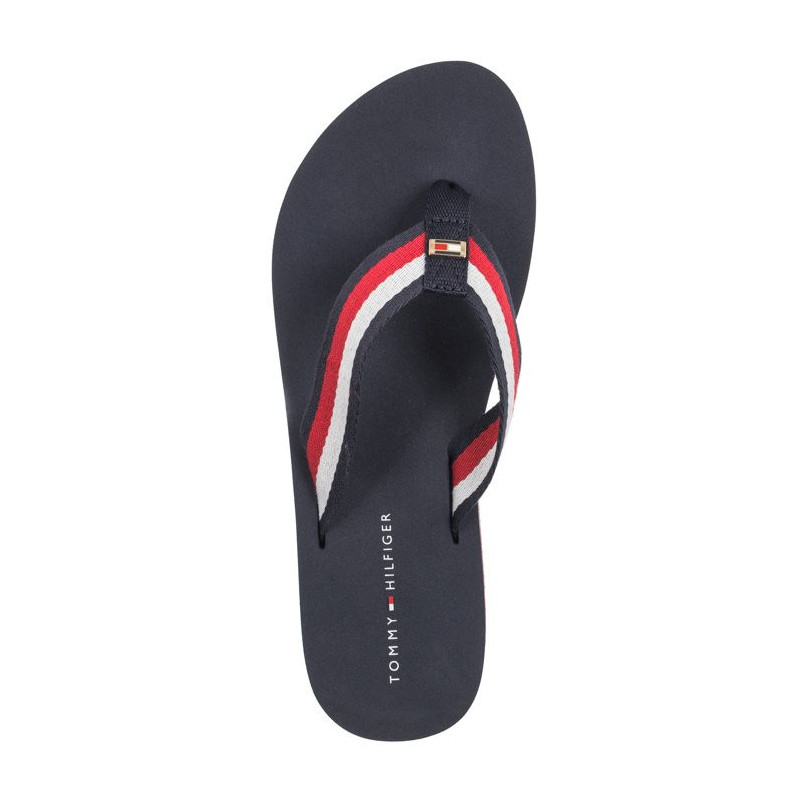 Tommy Hilfiger Corporate Beach Sandal Red White Blue FW0FW07986 0G0 (TH1097-a) apavi