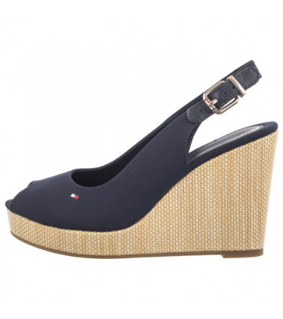 Tommy Hilfiger Iconic Elena Sling Back Wedge FW0FW04789 DW6 Space Blue (TH126-f) batai