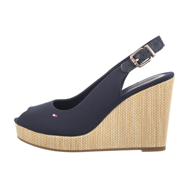 Tommy Hilfiger Iconic Elena Sling Back Wedge FW0FW04789 DW6 Space Blue (TH126-f) batai