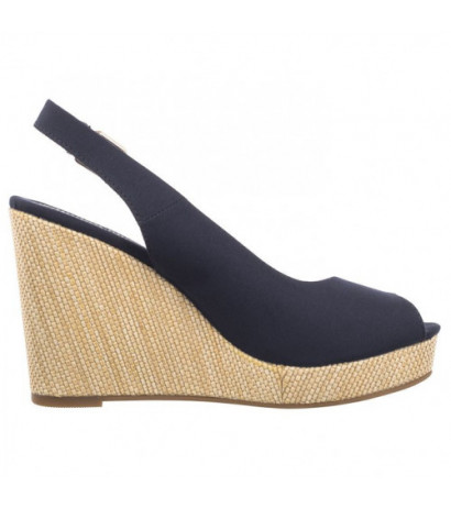 Tommy Hilfiger Iconic Elena Sling Back Wedge FW0FW04789 DW6 Space Blue (TH126-f) batai