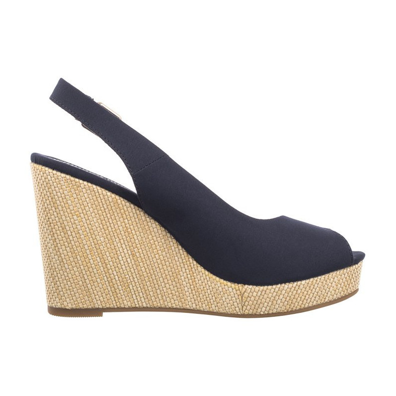 Tommy Hilfiger Iconic Elena Sling Back Wedge FW0FW04789 DW6 Space Blue (TH126-f) batai