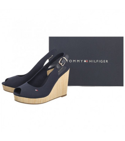 Tommy Hilfiger Iconic Elena Sling Back Wedge FW0FW04789 DW6 Space Blue (TH126-f) batai