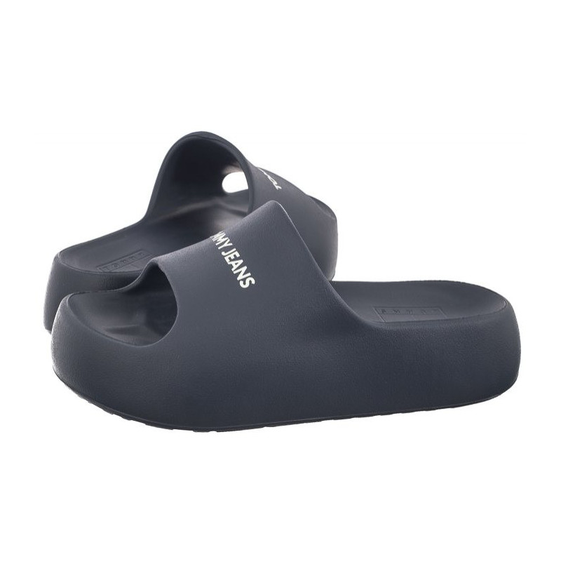 Tommy Hilfiger Tjw Chunky Flatform Slide Dark Night Navy EN0EN02454 C1G (TH1101-a) bateliai