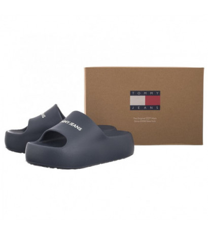 Tommy Hilfiger Tjw Chunky Flatform Slide Dark Night Navy EN0EN02454 C1G (TH1101-a) bateliai