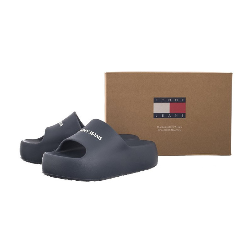 Tommy Hilfiger Tjw Chunky Flatform Slide Dark Night Navy EN0EN02454 C1G (TH1101-a) bateliai