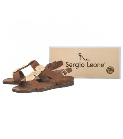 Sergio Leone Brązowe SK 072 H  (SL534-a) sandales