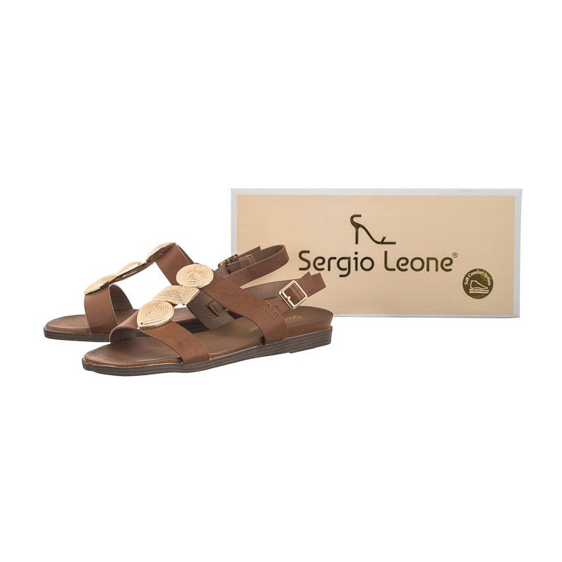 Sergio Leone Brązowe SK 072 H  (SL534-a) sandales