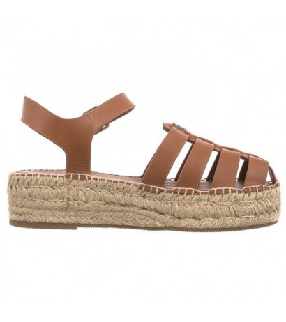 Tommy Hilfiger TH Authentic Leather Espadrille Cognac Brown FW0FW07743 GQS (TH1103-a) batai