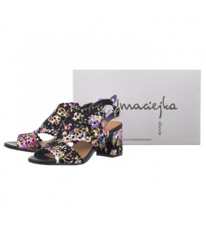 Maciejka Czarne+Kwiaty N6518-01/00-1 (MA1207-b) shoes