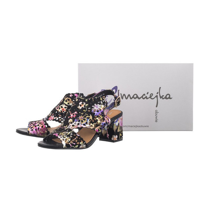 Maciejka Czarne+Kwiaty N6518-01/00-1 (MA1207-b) shoes