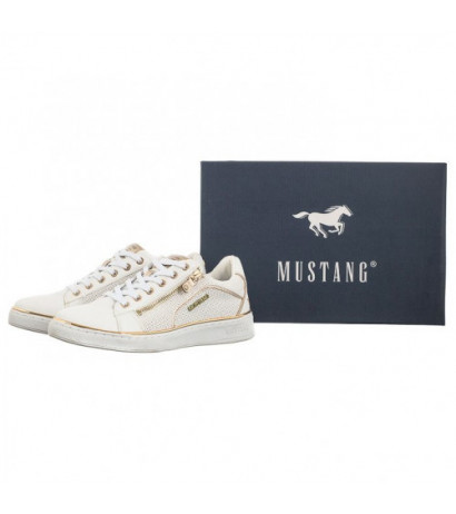 Mustang Białe/Złote 1300-312-111 (MU546-a) sneakers